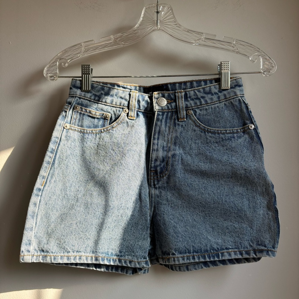 Frank & Oak high rise denim shorts
